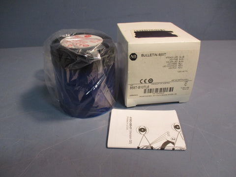 AllenBradley 855TB10TL6 Ser. C Blue Stack Light 120VAC LED 20mA, 7W