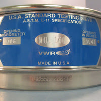 VWR 57334476 #140 U.S Standard Testing Sieve 8" Dia 0.071 Wire Dia Full Height