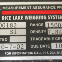Rice Lake Weighing Systems Calibration Weight Set 1500g 200g 50g 20g 10g 5g