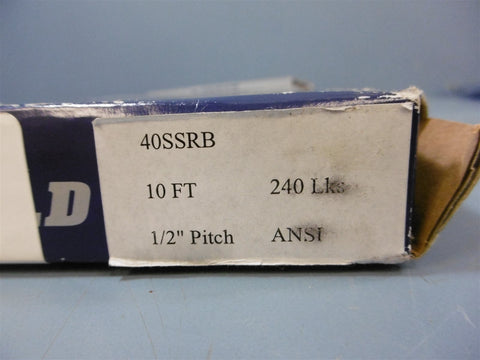 New In Packaging Renold 40SSRB 10' 1/2" Pitch Roller Chain Steel Riveted