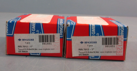 Lot of (2) Ringfeder RFN 7012-1 1" Keyless Shaft Locking Assembly