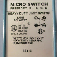 Honeywell LSA1A Heavy Duty Limit Switch 600VAC Max Pilot Duty 10A