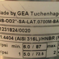 GEA Tuchenhagen NBOD2"SALAT.0700MBAL032J/52 Shutoff Valve 17/8" Bore