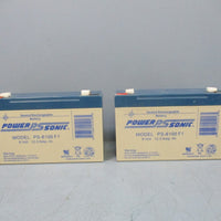 Power Sonic PS6100F1 Sealed Rechargeable Battery 6V 12Amp New Lot of 2