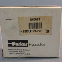 Parker Needle Flow Control Valve N600SS 5000PSI 345 Bar Max 8 GPM 30 LPM