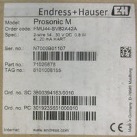 Endress Hauser FMU44-SVB2A42A Prosonic M Ultrasonic Level Transmitter 14-30 VDC