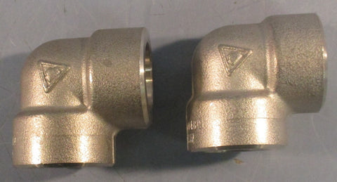 Unbranded A/SA182F316/F316L Stainless Steel 90° Pipe Elbow B16 3M 1/2 Lot of 2