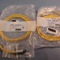 Lot of (3) Cutler Hammer CSAS3F3CY1802 Micro Cable 3pin Straight 2.0m