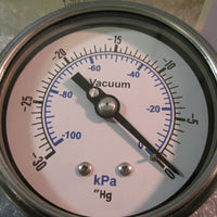 KPA 4" SST DUAL SCALE GAUGE 1/4" NPT LOWER 40014LA 300VAC 30 to 0