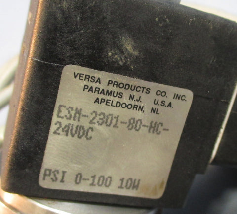 Versa Valve ESM230180HC24VDC 0100PSI 10W 1/4" NPT Used