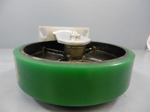 New Albion Alathane 8" X 2" Wheel Non Swivel Fixed Position Poly Cast Iron Black