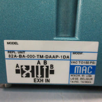 MAC Solenoid Valve 82ABC000TMDAAP1DA w/TMDAAP1DA Vac150 PSI