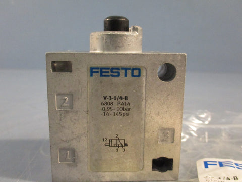 Festo V-3-1/4-B 6808 Direct Acting Round Valve, Stem Actuated Valve, 3/2 Way