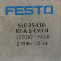 Festo SLE25110KFAGCVCH Linear Drive 150092 10 bar Max DSNU25110PPVAV