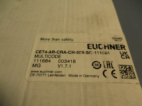 Euchner CET4-AR-CRA-CH-50X-SG-111684 V1.7.1 Locking Safety Switch