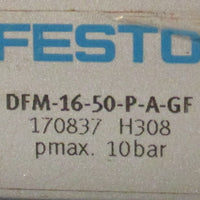 Festo DFM1650PAGF Guided Drive 16MM Bore 50MM Stroke Dual Rod