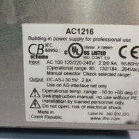 Lot of (2) IFM Electronic AC1216 AS-i Power Supply 115/230V, 50-60Hz