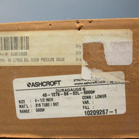 ASHCROFT 451279SS02L5000 DURAGAUGE SIZE: 41/2" RANGE 5000PSI PRESSURE GAUGE