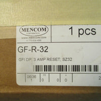 Mencom GFR32 GFI DP; 3 AMP Reset; SZ32 New In Box