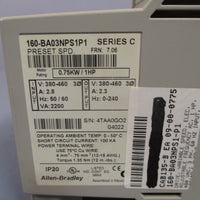 Allen Bradley Variable Speed Drive .75 KW/1 HP FRN: 7.06 Ser. C 160BA03NPS1P1