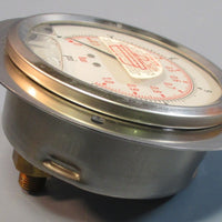 Lenz AFC154RL Pressure Gauge 3.5" Face 015 PSI 1/2" Threaded Connection Used