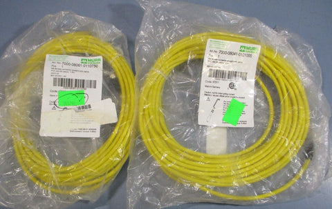 (Lot of 2)Murr Elektronik 7000-08061-0110750 7.5m & 7000-08041-0101000 10m Cable