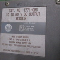 ALLEN BRADLEY 10 TO 60 VDC OUTPUT MODULE SERIES B 1771OBD