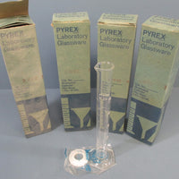 Lot of 4 Pyrex Graduated Hex Base Cylinder: 50mL, 3022
