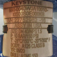 Keystone 990 Butterfly Valve 9900040W0A10010 DN40 11/2" 150PSI