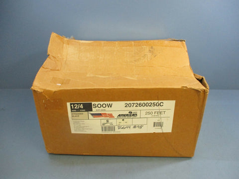 AIW P13029MSHA Strand Black Copper Wire 12AWG/4Cond 250ft 2072600250C