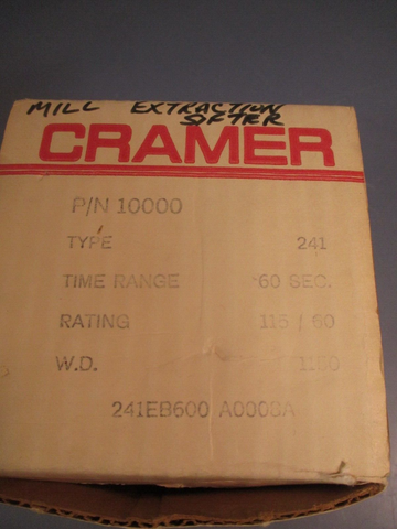 Cramer Type 241EA P/N 10000 60 Second Timer W.D. 1150 115/60 SW 15A 241EB6000