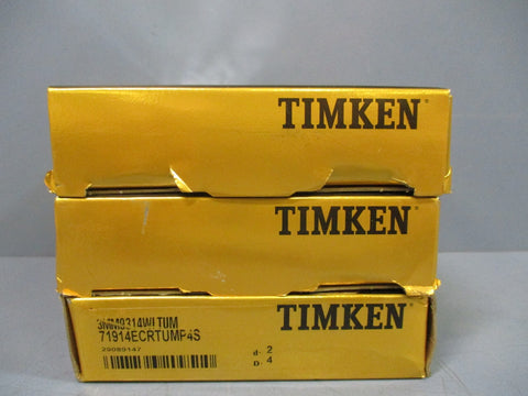 Timken 3MM9314WITUM Super Precision Bearing d2 D4 71914ECRTUMP4S Set of 3