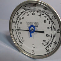 TREND DIVISION OF WIKA 0-240°F 8" Stem 5" Face DIAL THERMOMETER