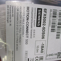 Siemens 6FX5002-5DS06-1BA0 Motion-Connect 500 Power Cable Assembly 10m