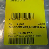 Phoenix Contact SAC3PM12MS/3,0PUR/BI1LZ Sensor/Actuator Cable 3M NEW
