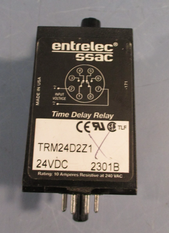 ENTRELEC SSAC TRM24D2Z1 TIME DELAY RELAY, 24VDC .05-1.0 SECONDS