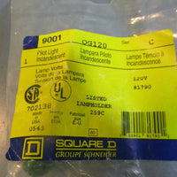 Square D OG120 Ser. C Pilot Light Incandescent GREEN 120V NEW LOT OF TWO