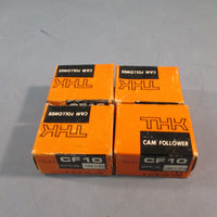 Lot of (4) THK CO LTD. CF-Series CF10 Cam Follower Bearing, Steel