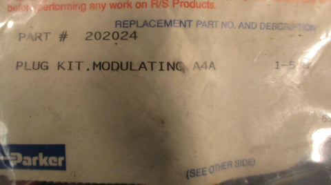 Parker 202024 Plug Kit Modulating A4A 1-5/8" Factory Sealed NOS