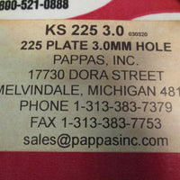 Pappas Inc KS 225 3.0 225 Plate 3.0MM Hole 120 mm Bore ID