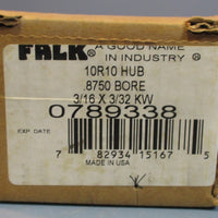 Falk Hub Coupling 0789338, 10R10, .875" Bore, 3/16 x 3/32 KW NIB