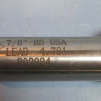 Cleveland 7/8" HS 802984 Lead 4.781 Professionally CNC Resharpened 4FL End Mill