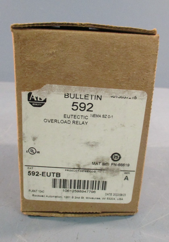Allen Bradley 592EUTB Series A Eutectic Overload Relay Nema SZ 01