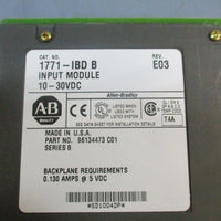AllenBradley 1771IBD B Rev. E03 T4A Input Module 1030VDC Lot of 2
