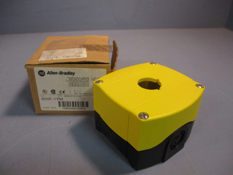 ALLEN BRADLEY 800F-1YM,  SERIES A PLASTIC ENCLOSURE 1 HOLE 22MM YELLOW IP66