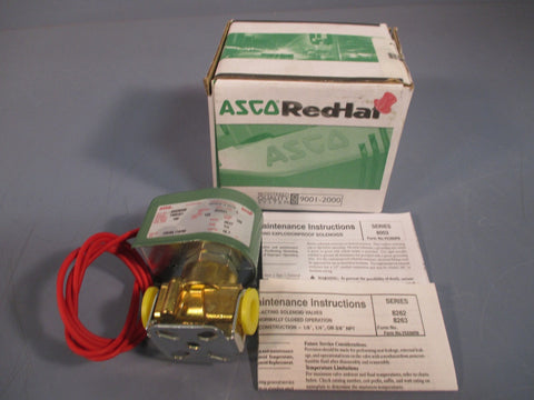 ASCO RedHat 8262B208 Solenoid Valve 1/4" Pipe 100 PSI 721T55