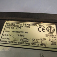 ELECTRO-SENSORS Microspeed Model# 196 Speed Controller 1PH P/N 800-007045