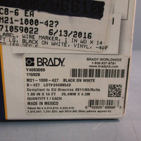 Brady M211000427 Black on White, Transparent Label Printer Tape, 14 ft x 1 in