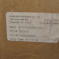 Anderson Instrument Sanitary Transducer 0-99 PSIG SY070G0051120