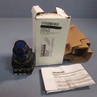 SIEMENS ILLUMINATED BLUE PUSHBUTTON SWITCH 24V AC/DC PUSHTOTEST 52BT6D5AB
